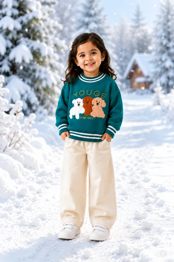 Teal_Printed_Sweater_For_Girls