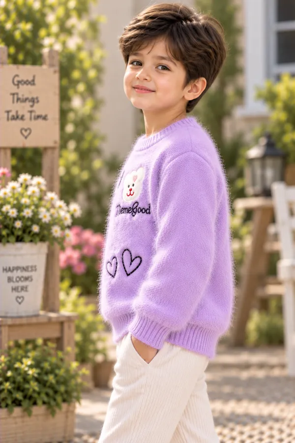 Lavender_Fuzzy_Knit_Sweater_For_Boys