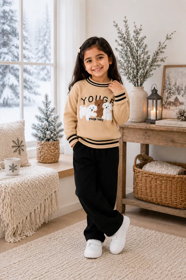 Beige_Casual_Sweater_For_Girls