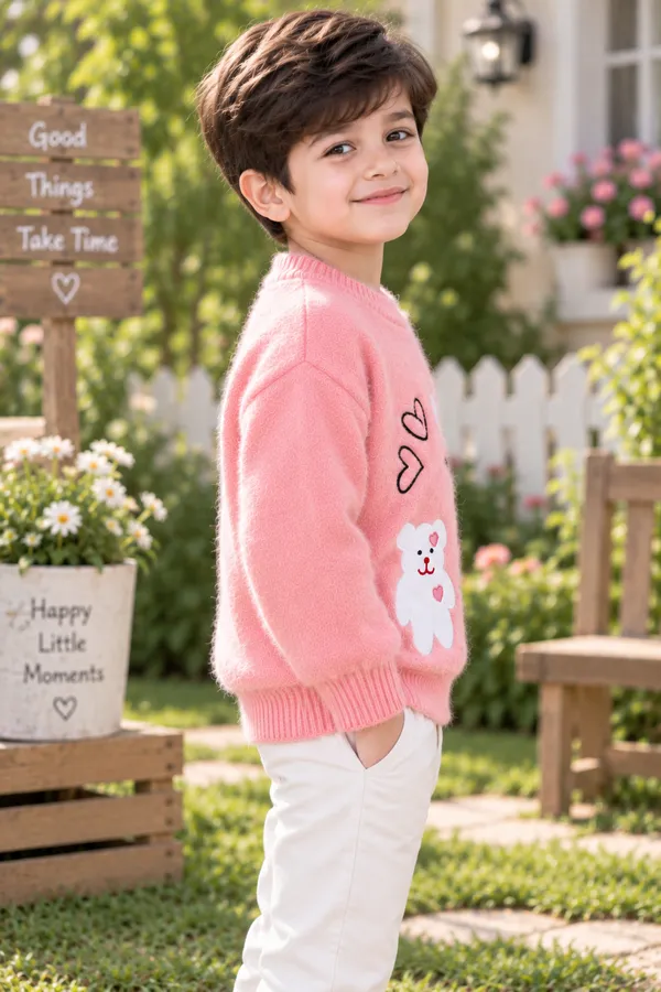 Pink_Knit_Regular_Fit_Sweater_For_Boys