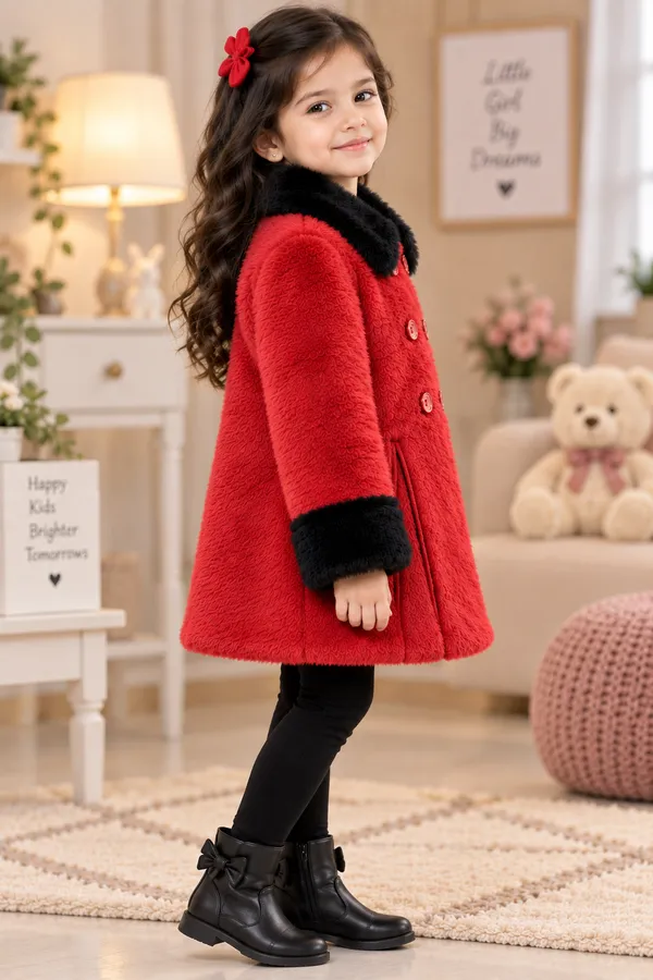 Red_Fleece_Flared_Winter_Coat_For_Girls