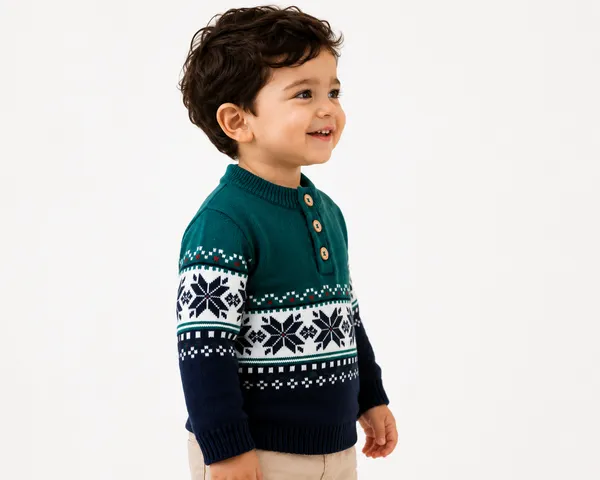 Teal_Knitted_Patterned_Sweater_For_Boys