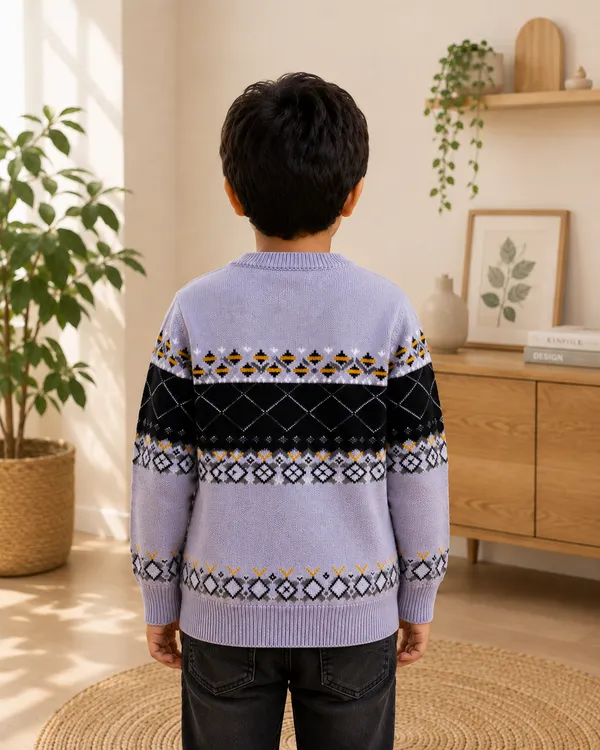 Lavender_Knitted_Regular_Fit_Sweater_For_Boys