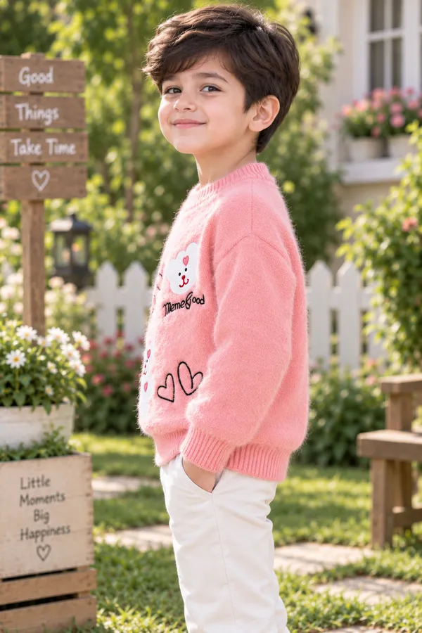 Pink_Knit_Regular_Fit_Sweater_For_Boys