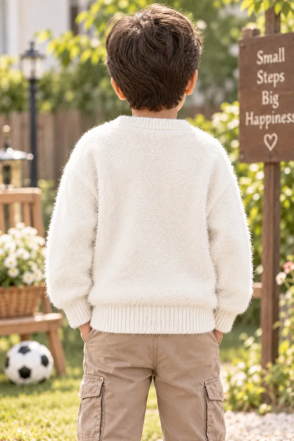 White_Fuzzy_Knit_Sweater_For_Boys