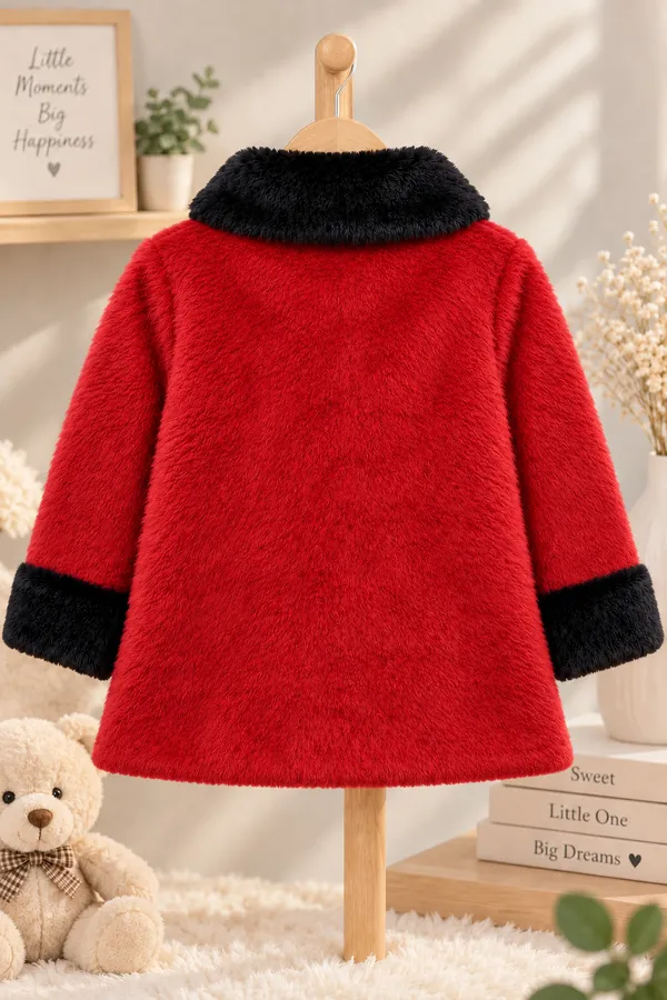 Red_Fleece_Flared_Winter_Coat_For_Girls