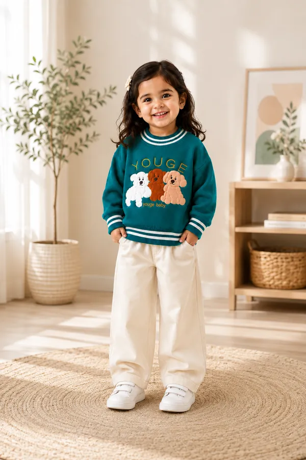 Teal_Printed_Sweater_For_Girls