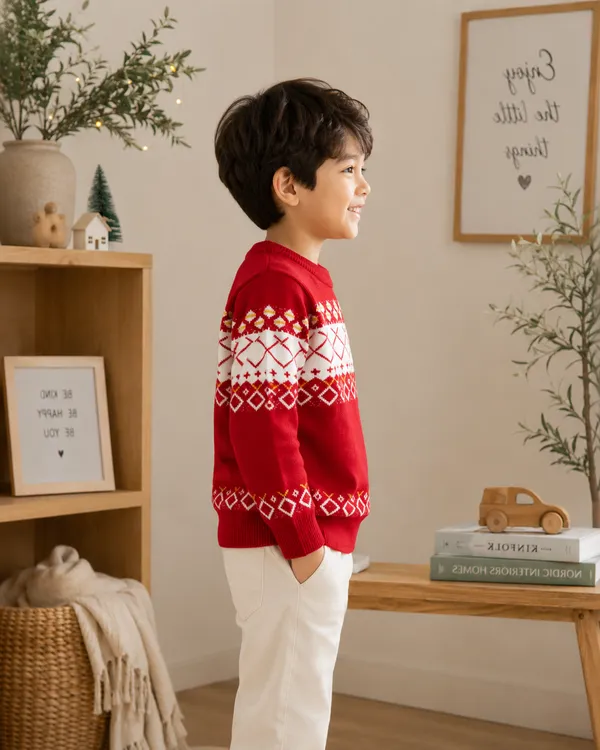 Red_Knit_Regular_Fit_Sweater_For_Boys