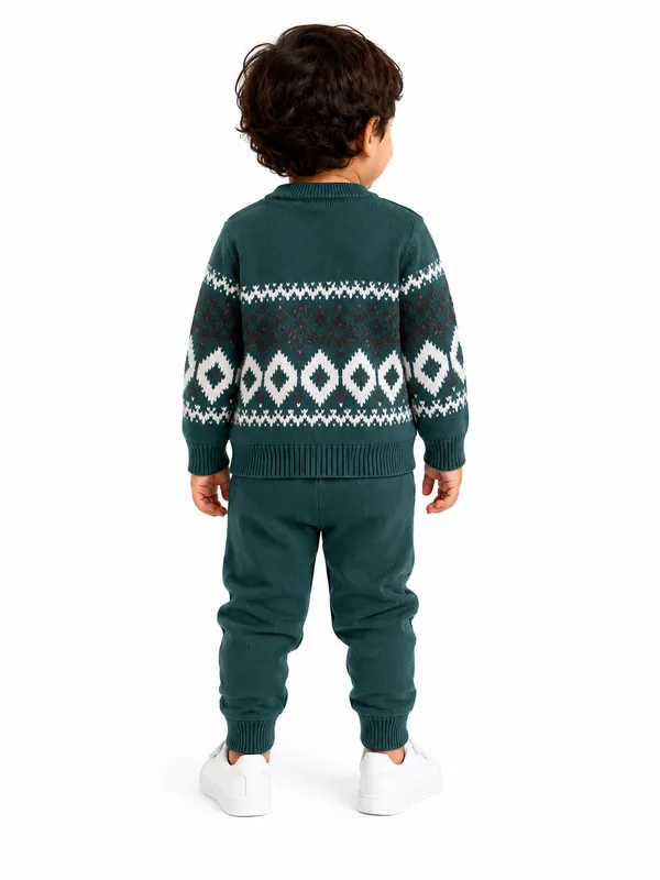 Teal_Knit_Patterned_Sweater_For_Boys