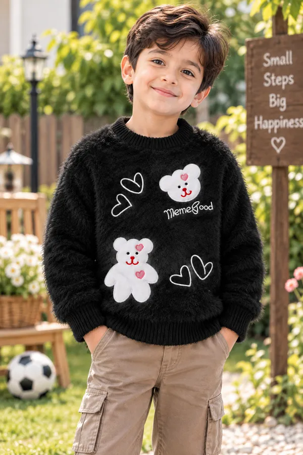 Black_Fuzzy_Regular_Fit_Sweater_For_Boys