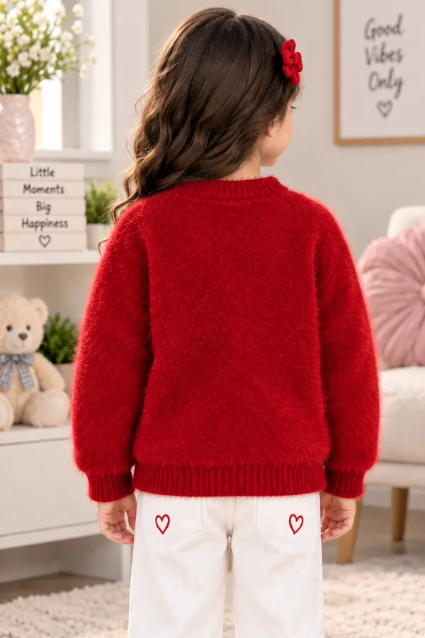 Red_Knit_Regular_Fit_Sweater_For_Girls