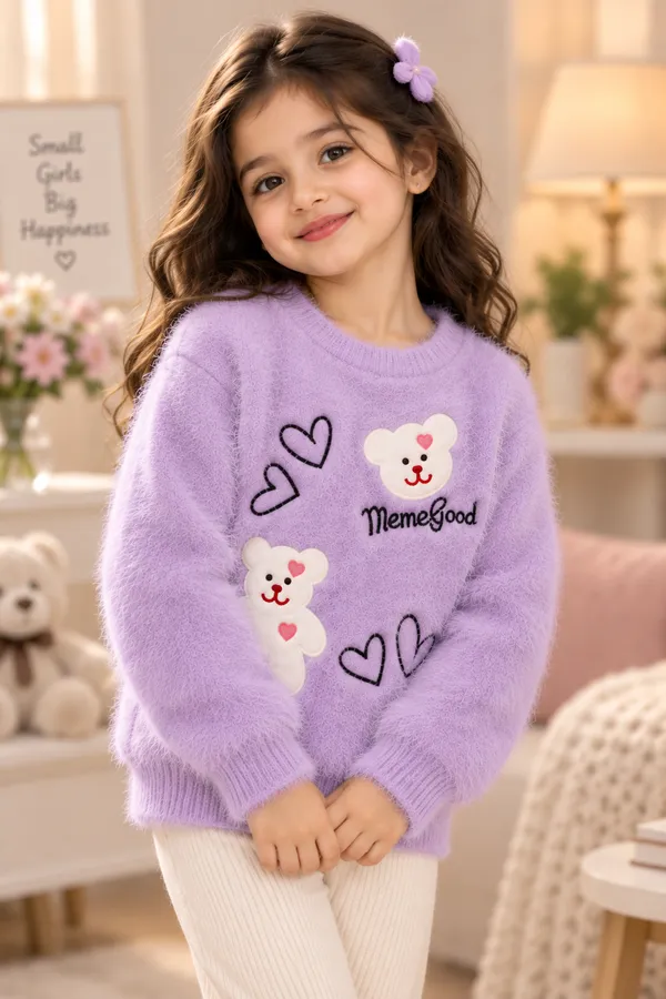 Lavender_Knit_Regular_Fit_Sweater_For_Girls