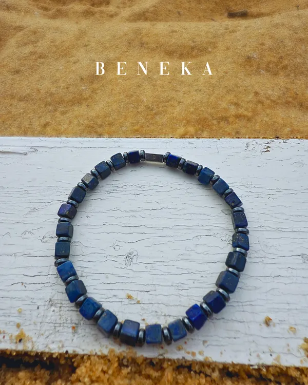 Blue_Lapis_Lazuli_Cube_Cut_Natural_Stone_Bracelet_For_Unisex