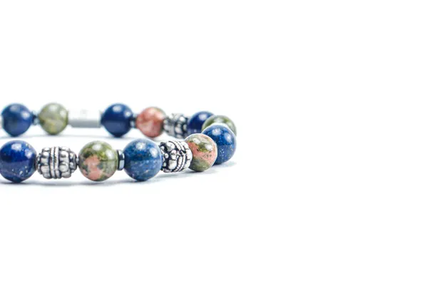 Green_And_Red_Lapis_Lazuli_Unakite_Jasper_Slip-On_Bracelet_For_Unisex