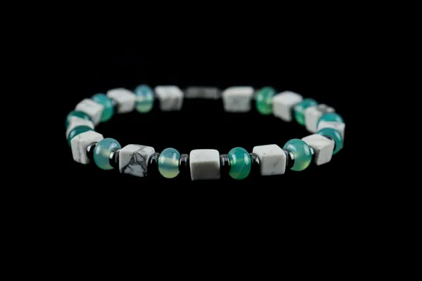 White_And_Green_Howlite_Jade_Natural_Stone_Bracelet_For_Unisex