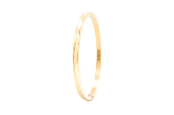 Gold_Brass_Sculpted_Curve_Snap-Lock_Bangle_For_Unisex