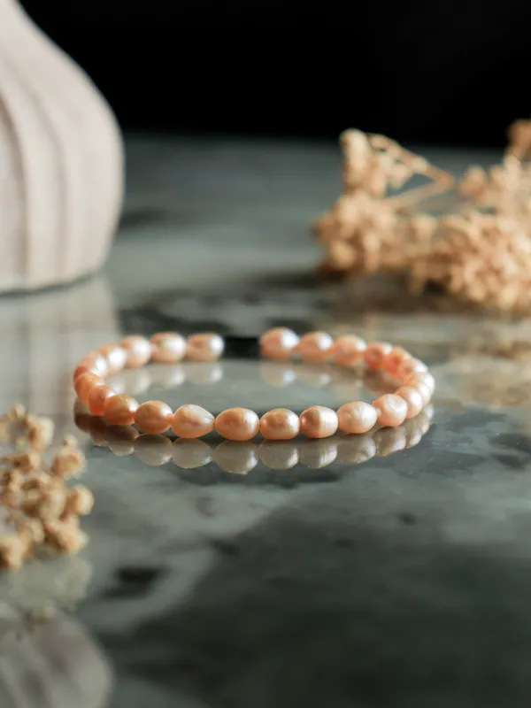 Peach_Sea_Pearl_Clasp_Bracelet_For_Unisex