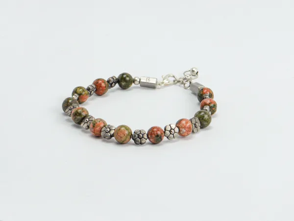 Green_And_Red_Unakite_Jasper_Natural_Stone_Bracelet_For_Unisex