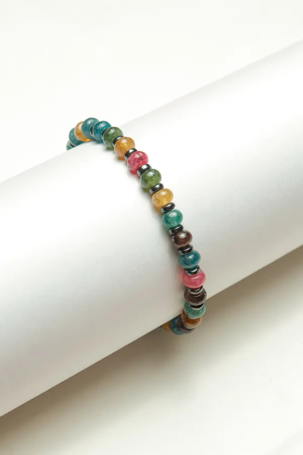 Multicolor_Natural_Agate_Stone_Beaded_Bracelet_For_Unisex