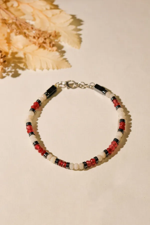 Pink_And_White_Quartz_Faceted_Natural_Stone_Bracelet_For_Unisex
