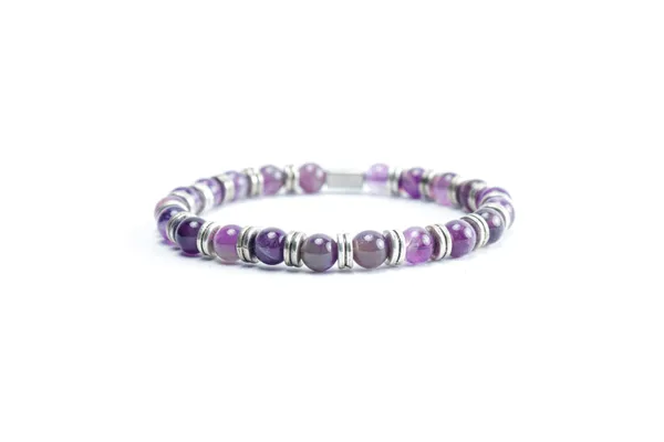 Purple_Natural_Amethyst_Stone_Slip-On_Bracelet_For_Unisex