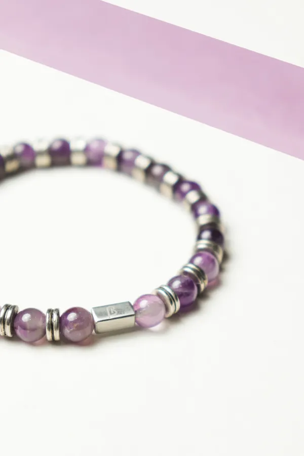 Purple_Natural_Amethyst_Stone_Slip-On_Bracelet_For_Unisex