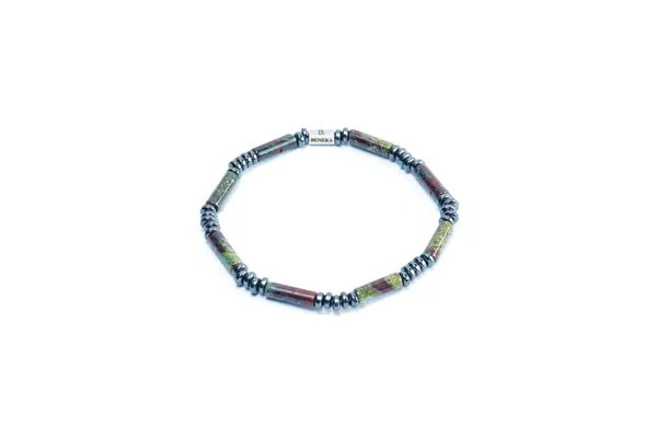 Green_Natural_Zoisite_Cylinder_Cut_Slip-On_Bracelet_For_Unisex