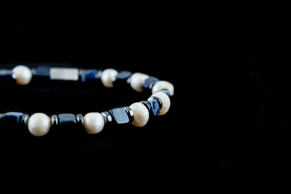 Blue_White_Lapis_Lazuli_Sea_Pearl_Natural_Stone_Bracelet_For_Unisex