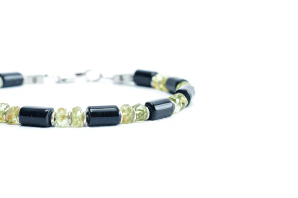 Black_Green_Onyx_Peridot_Natural_Stone_Bracelet_For_Unisex