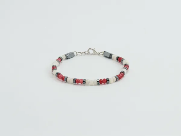 Pink_And_White_Quartz_Faceted_Natural_Stone_Bracelet_For_Unisex