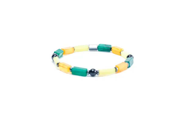 Multicolour_Howlite_Emerald_Black_Onyx_Slip-On_Bracelet_For_Unisex