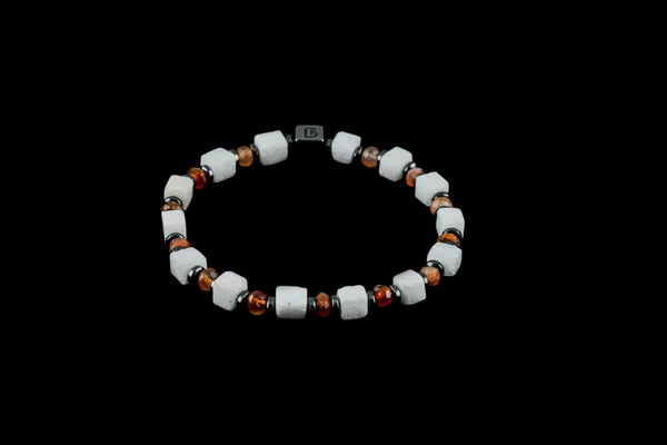 Brown_And_Green_Natural_Gomed_Stone_Slip-On_Bracelet_For_Unisex