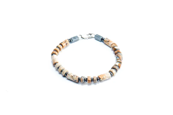 Brown_Landscape_Jasper_Natural_Stone_Clasp_Bracelet_For_Unisex