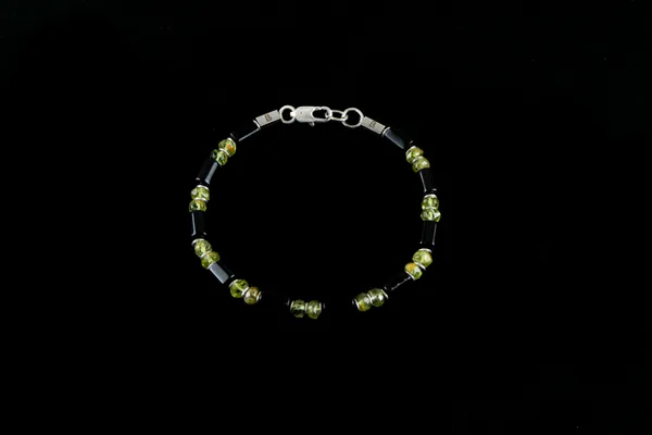 Black_Green_Onyx_Peridot_Natural_Stone_Bracelet_For_Unisex