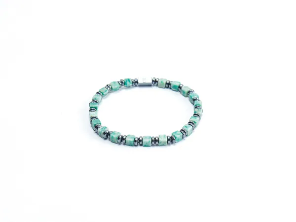 Green_Natural_Stone_Cube-Cut_Aventurine_Bracelet_For_Unisex