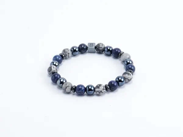 Grey_Blue_Lapis_Lazuli_Grey_Jasper_Natural_Stone_Bracelet_For_Unisex