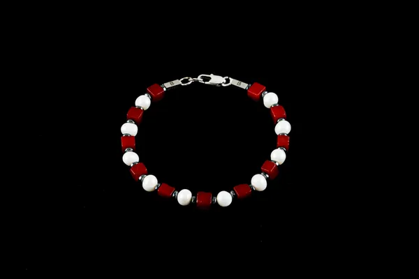 Red_White_Natural_Coral_Pearl_Stone_Bracelet_For_Unisex