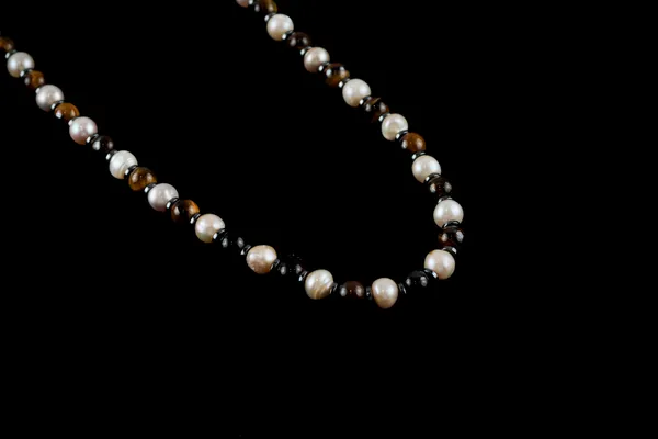 Brown_Tiger_Eye_Sea_Pearl_Natural_Stone_Clasp_Necklace_For_Unisex