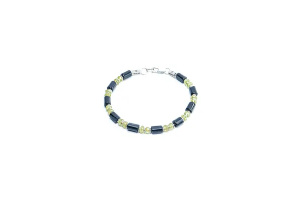 Black_Green_Onyx_Peridot_Natural_Stone_Bracelet_For_Unisex