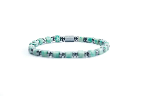 Green_Natural_Stone_Cube-Cut_Aventurine_Bracelet_For_Unisex