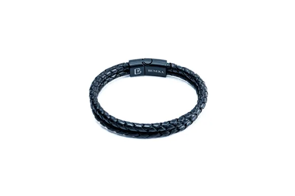 Brown_Leather_Double_Rope_Textured_Bracelet_For_Unisex