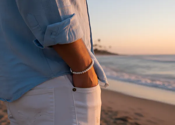 White_Freshwater_Pearl_Clasp_Bracelet_For_Unisex