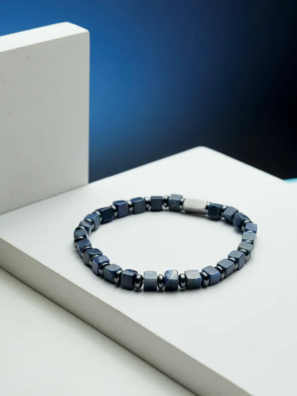 Blue_Lapis_Lazuli_Cube_Cut_Natural_Stone_Bracelet_For_Unisex