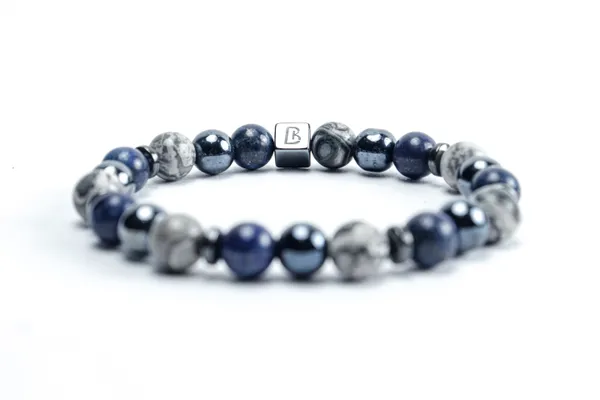Grey_Blue_Lapis_Lazuli_Grey_Jasper_Natural_Stone_Bracelet_For_Unisex