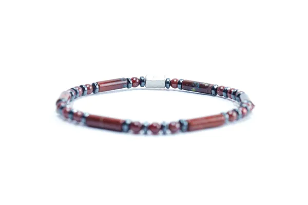 Brown_Garnet_Natural_Stone_Cylinder_Bracelet_For_Unisex