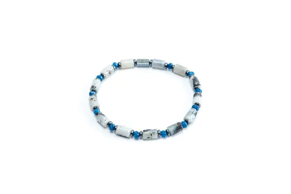 Black_Green_Rainbow_Moonstone_Cylinder_Cut_Bracelet_For_Unisex