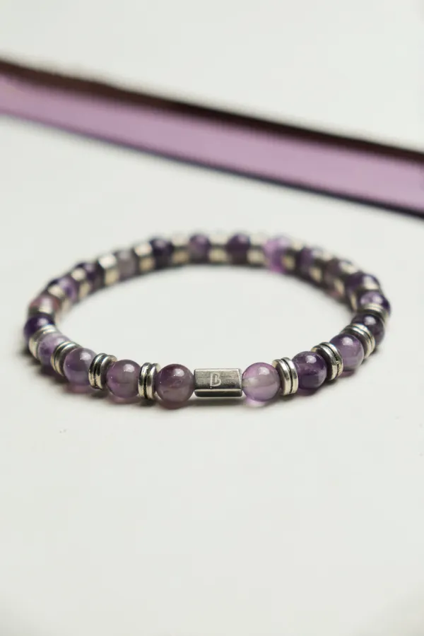 Purple_Natural_Amethyst_Stone_Slip-On_Bracelet_For_Unisex