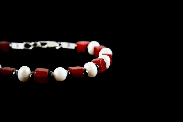 Red_White_Natural_Coral_Pearl_Stone_Bracelet_For_Unisex