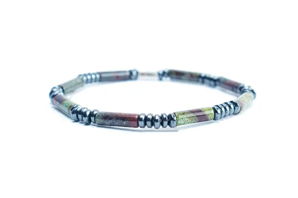 Green_Natural_Zoisite_Cylinder_Cut_Slip-On_Bracelet_For_Unisex