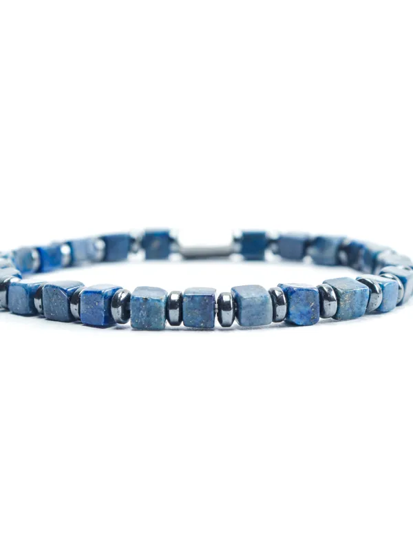 Blue_Lapis_Lazuli_Cube_Cut_Natural_Stone_Bracelet_For_Unisex